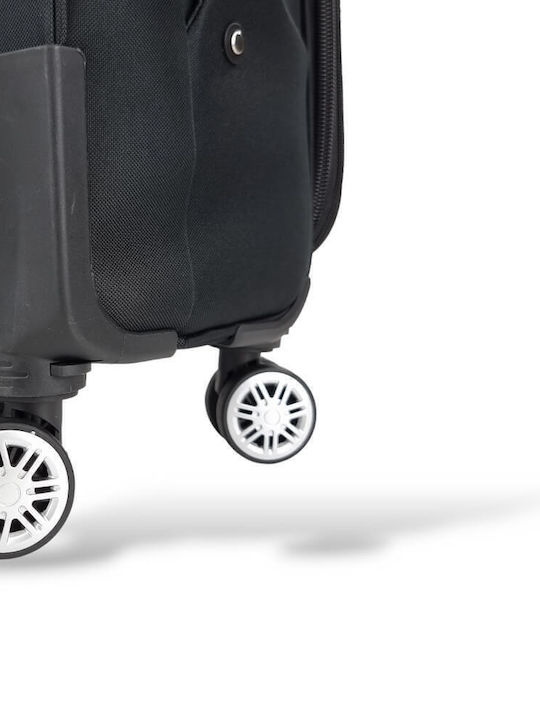 Playbags Cabin Fabric Black Suitcase With 4 Wheels