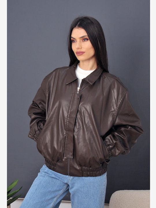 Olian Κοντό Γυναικείο Bomber Jacket ΚΑΦΕ