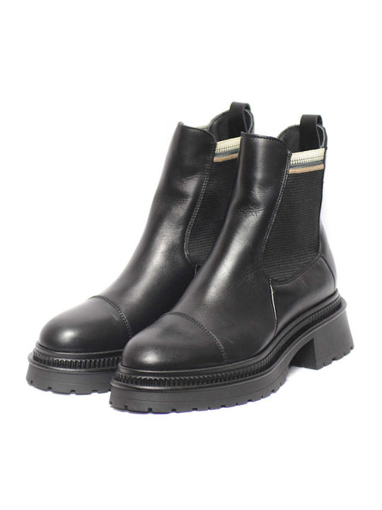 Alpe Leder Damen Chelsea Stiefeletten Schwarz