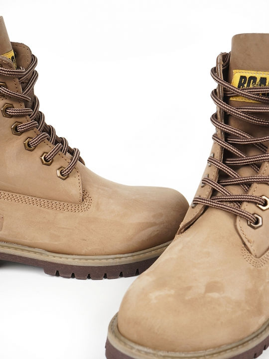 Leder Stiefeletten Damen Braun