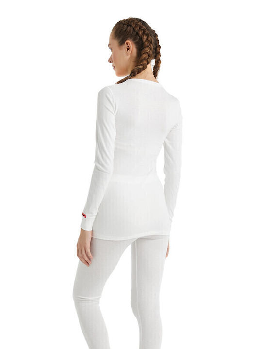 Blackspade Bluza termica pentru barbati cu maneci lungi Alb