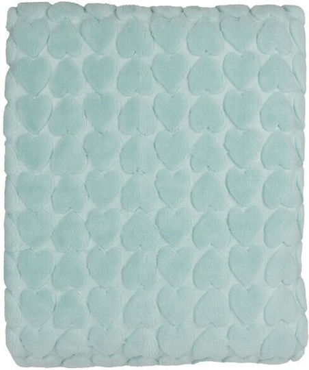 Kamtex Baby Κουβέρτα Κούνιας Βελουτέ Τιρκουάζ 115x100εκ.