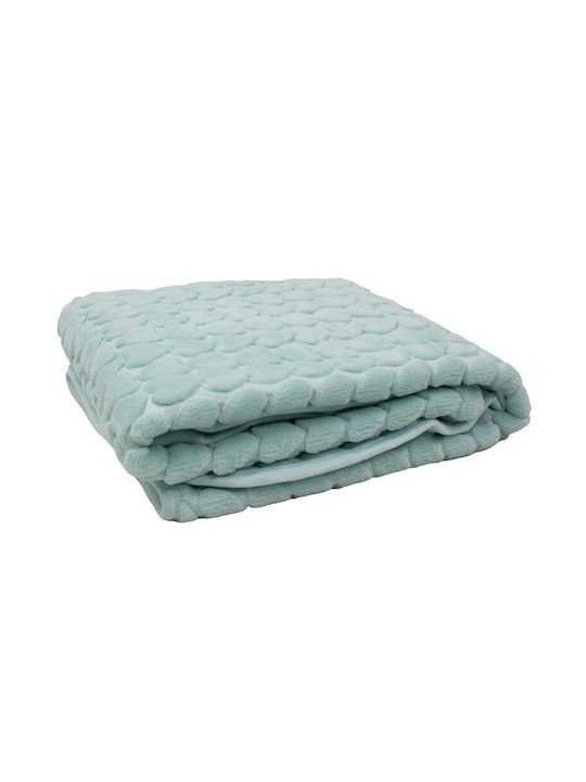 Kamtex Baby Blanket Cot Velvet Turquoise 115x100cm