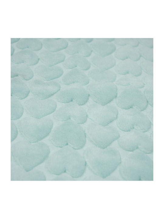 Kamtex Baby Blanket Cot Velvet Turquoise 115x100cm
