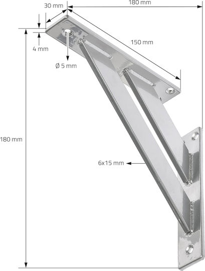 ML-Design Suporturi pentru rafturi din Aluminiu în Culoare Albastru 180x180mm 2buc 490009825