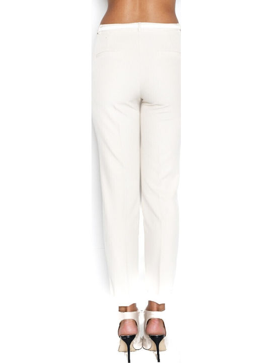 Women's Fabric Trousers Ecru