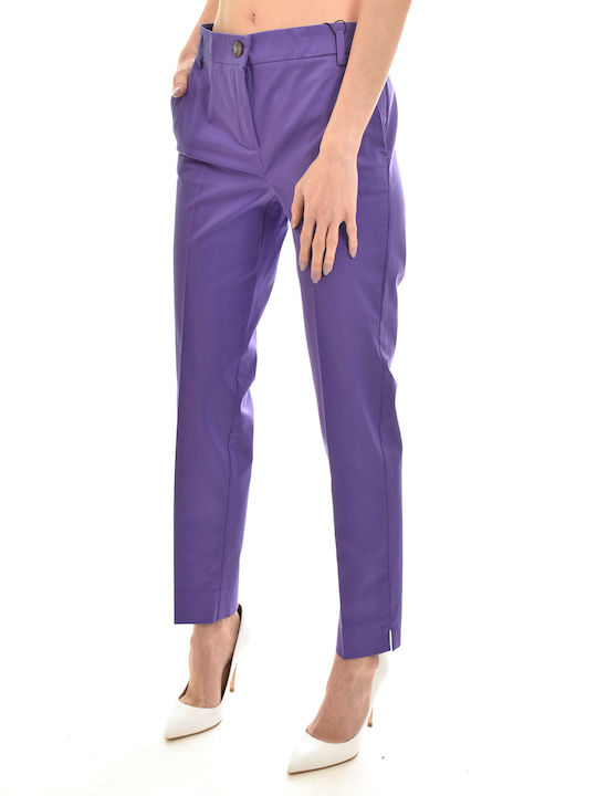 Emme Marella Women's Crepe Trousers Purple