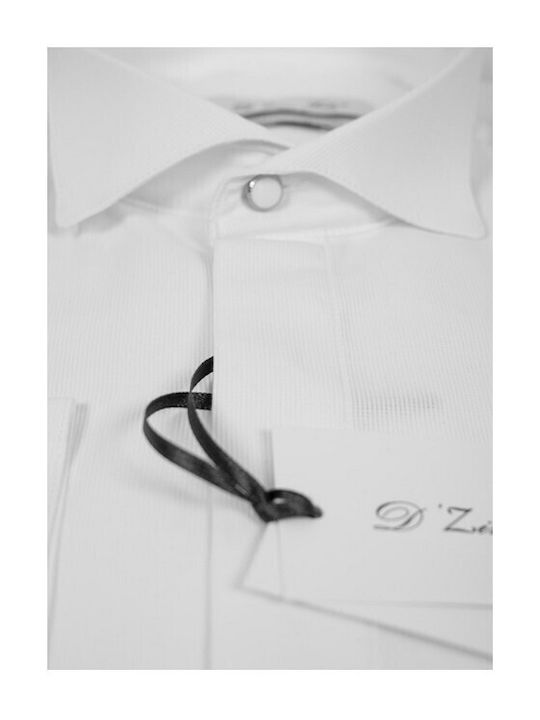 D-Zine Men's Shirt Long Sleeve Cotton White