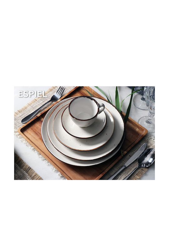 Espiel Terra Cream Plate Shallow made of Porcelain Orange with Diameter 26cm 6pcs