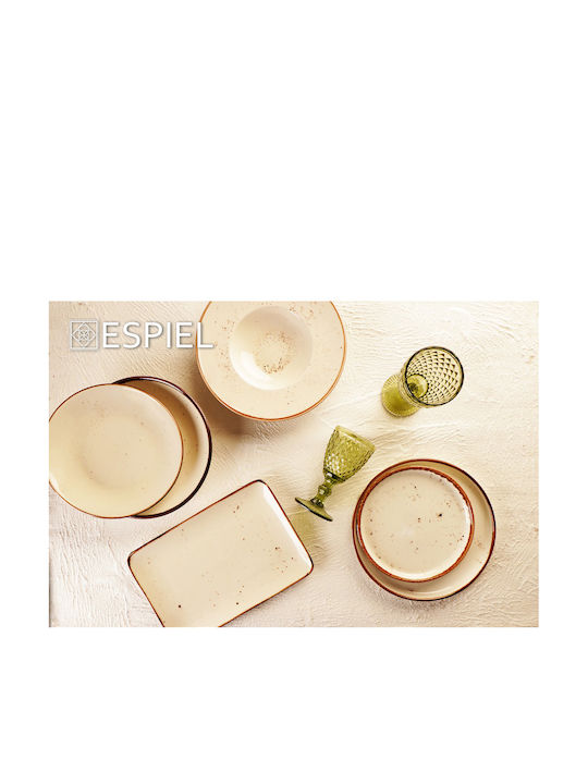 Espiel Terra Cream Plate Shallow made of Porcelain Orange with Diameter 26cm 6pcs