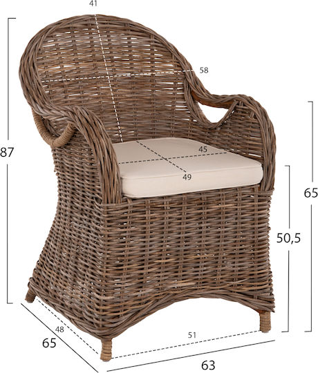 Sessel Keyla Coffee 66x65x87cm Sessel Keyla Coffee 66x65x87cm