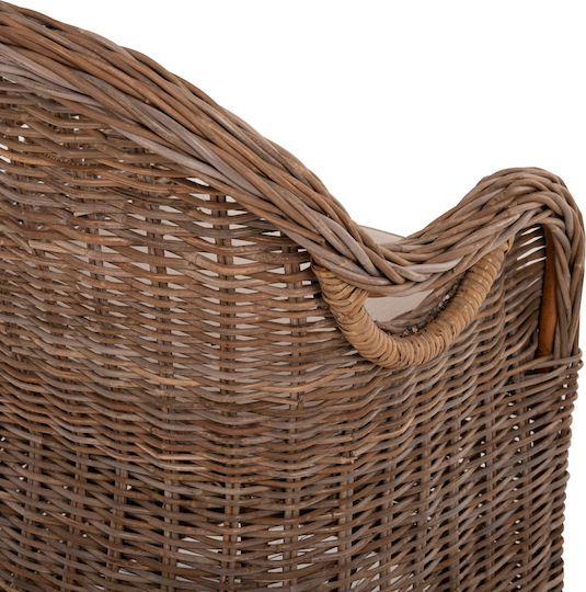 Πολυθρόνα Εξωτερικού Χώρου Rattan Keyla Καφέ με Μαξιλάρι 66x65x87εκ.