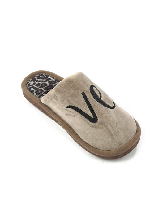 Fshoes Winter Women's Slippers in Brown color