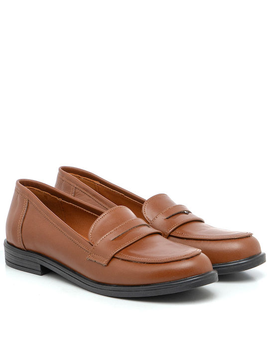 Aventis Shoes Leder Damen Mokassins in Tabac Braun Farbe