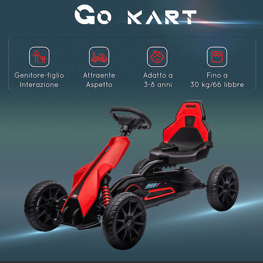 Go Kart Μονοθέσιο με Πετάλι Κόκκινο για 3+ Ετών