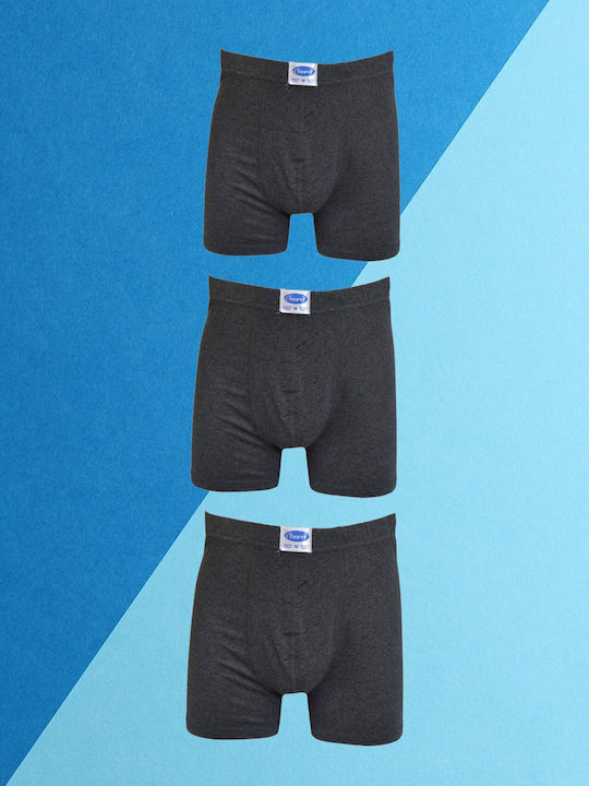 Men's Boxers Anthracite with Patterns 3Pack