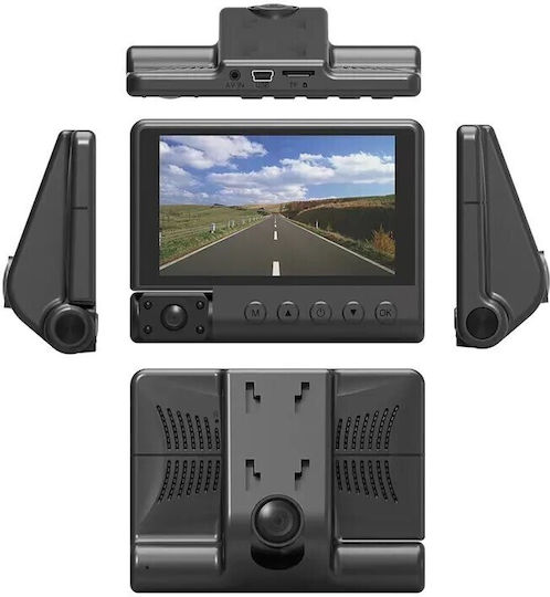 Andowl 4K Car DVR Set with Rear Camera, 4" Display