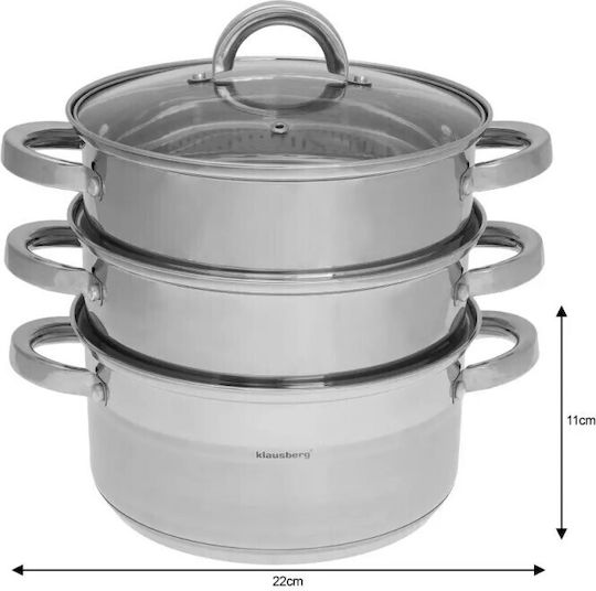 Klausberg Deep Stainless Steel Pot 4lt / 22cm