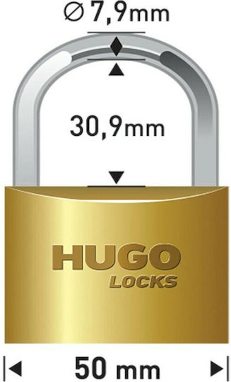 Hugo Locks Br50 Λουκέτο Πέταλο με Κλειδί 4τμχ