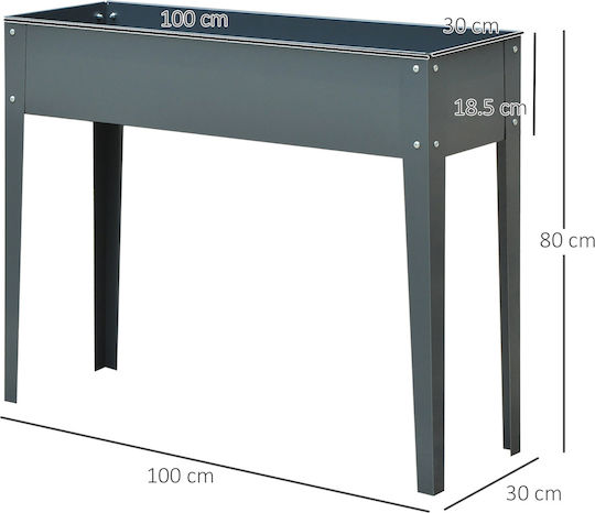 Outsunny Blumentopfständer Metall Grau 100cmx30cmx80cmcm.