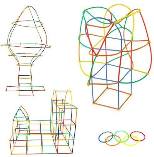 Kruzzel Plastic Construction Toy Educational Straws Connectors for Children 3+ years+ Years