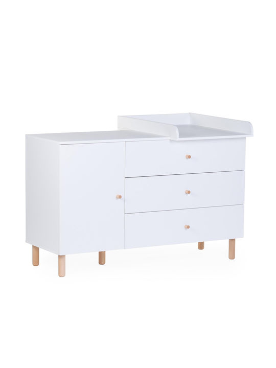 Kids Chest of Drawers White with 3 Drawers 137x75x93cm