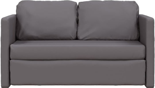Триместен Диван Спалня Изкуствена кожа Сив 112x60x55см.