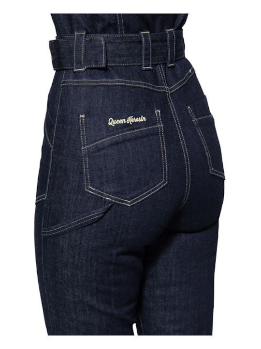 Women's Denim One-piece Suit Dark Blue