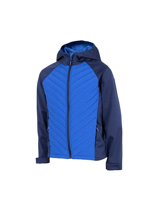 4F Kids Quilted Jacket Short with Hood Blue