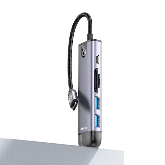 Mcdodo USB-C Докинг станция с HDMI 4K PD Сив (HU-7740)