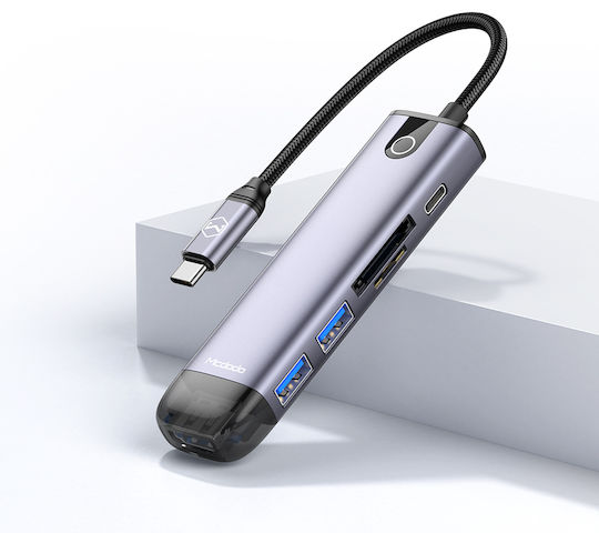 Mcdodo USB-C Докинг станция с HDMI 4K PD Сив (HU-7740)