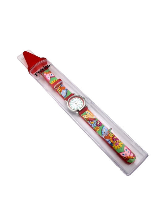 Kids Analog Watch with Rubber/Plastic Strap Red