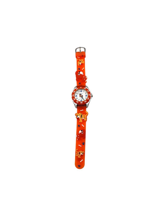 Kids Analog Watch with Rubber/Plastic Strap Orange