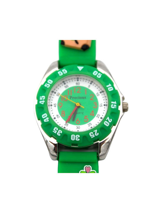 Kids Analog Watch with Rubber/Plastic Strap Green