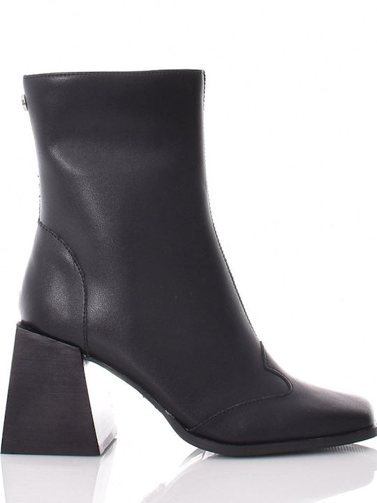 Steve Madden Leather Women's Ankle Boots with High Heel Black