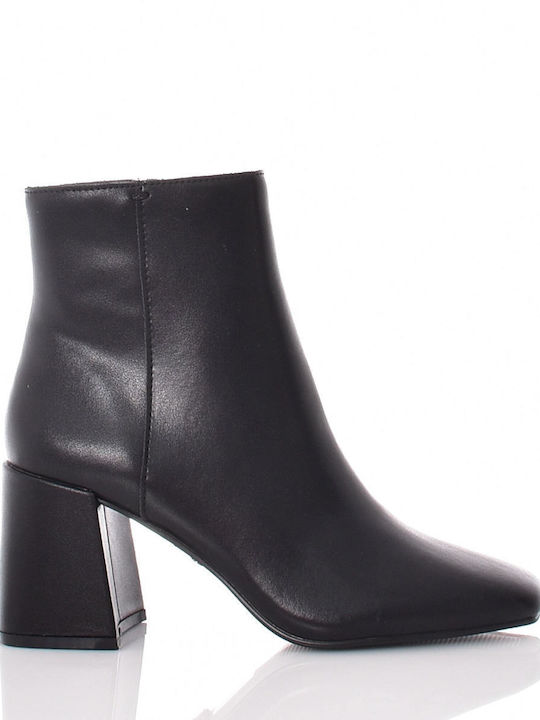 Steve Madden Leather Women's Ankle Boots with High Heel Black