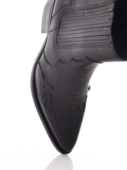 Selena Leder Stiefeletten Damen Schwarz