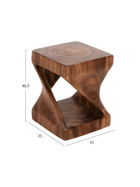 Hocker Für das Wohnzimmer Hölzernes Gebo Walnut 1Stück 35x35x46.5cm