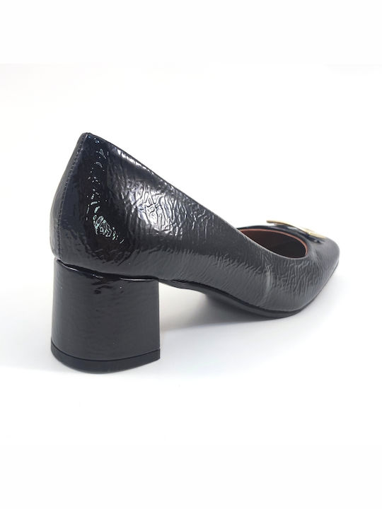 Pegabo Patent Leather Black Medium Heels