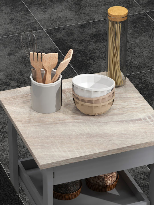 HomCom Ραφιέρα Κουζίνας Ξύλινη 4 Θέσεων Μπλε 37x37x76cm