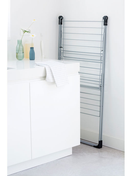 Brabantia Metallic Folding Floor Clothes Drying Rack with Hanging Length 23m