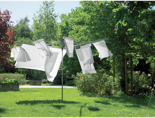 Brabantia Essential Folding Floor Clothes Drying Rack for Garden Made of Aluminum with 40m Hanging Length