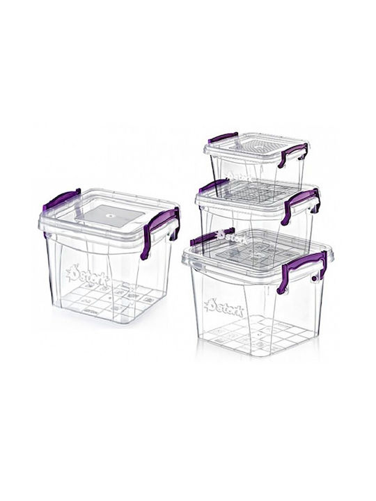 Sterk Plastic Lunch Box Food container Transparent 4pcs