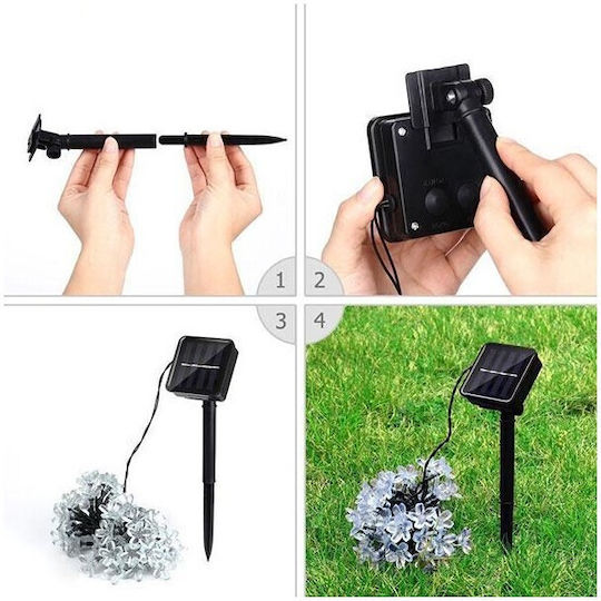Solar Light Flower Cold White with Photocell IP67