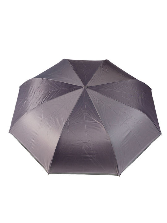 Windproof Automatic Umbrella with Walking Stick Gray