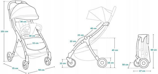 Lionelo Julie One Baby Stroller Suitable for Newborn Black Gold 6.65kg