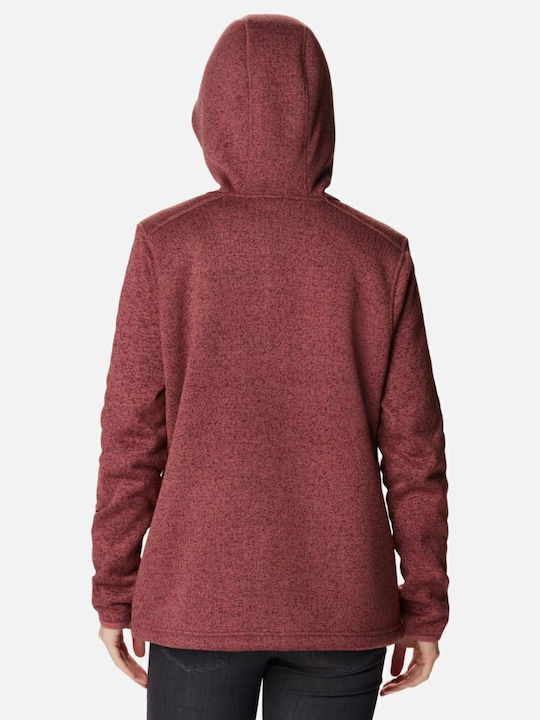 Full Women's Cardigan with Zipper Beetroot