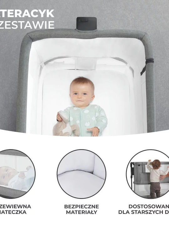 Kinderkraft Leagăn Neste Grow cu Saltea și Roți Alb