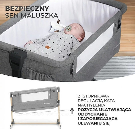 Kinderkraft Leagăn Neste Grow cu Saltea și Roți Alb