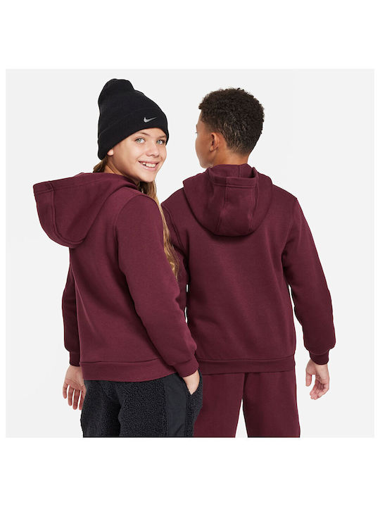 Nike Fleece Kinder Sweatshirt mit Kapuze Burgundisch